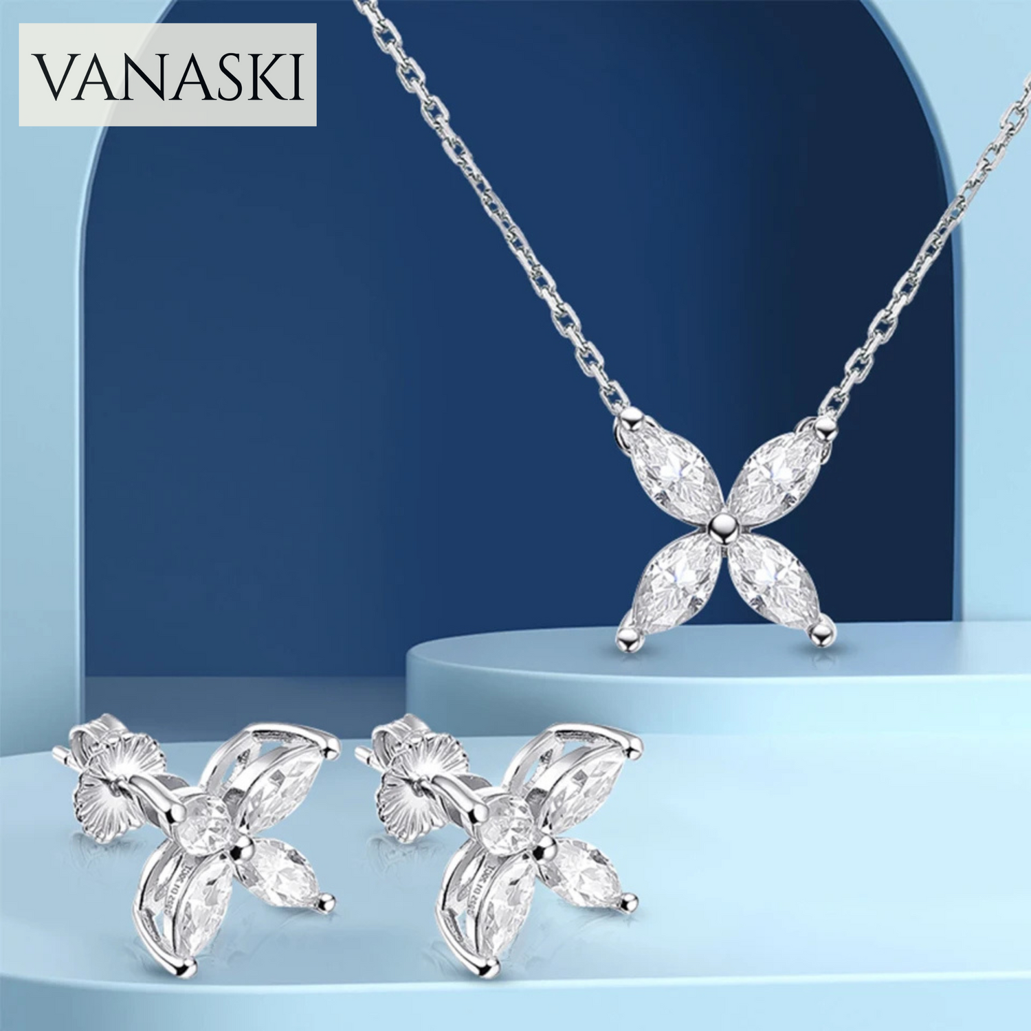 Moissanite Pendant Necklace for Women with S925 Sterling Silver Earrings Sparkling Jewelry Set Wedding Gift 1.2 Carat D Color