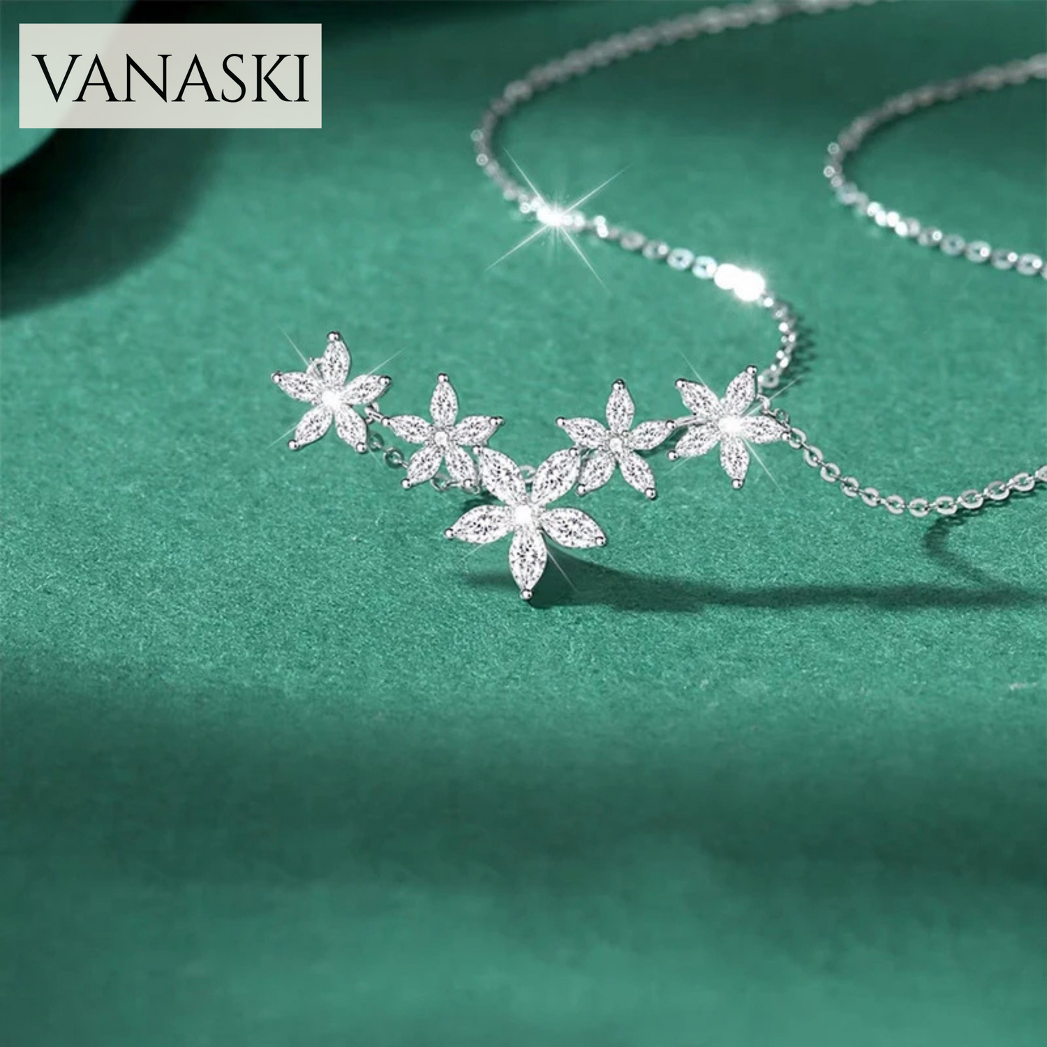 Lnngy Exquisite Moissanite Diamond Necklace for Women Pure 925 Sterling Silver Flower Pendant Necklaces 2025 Trend Jewelry