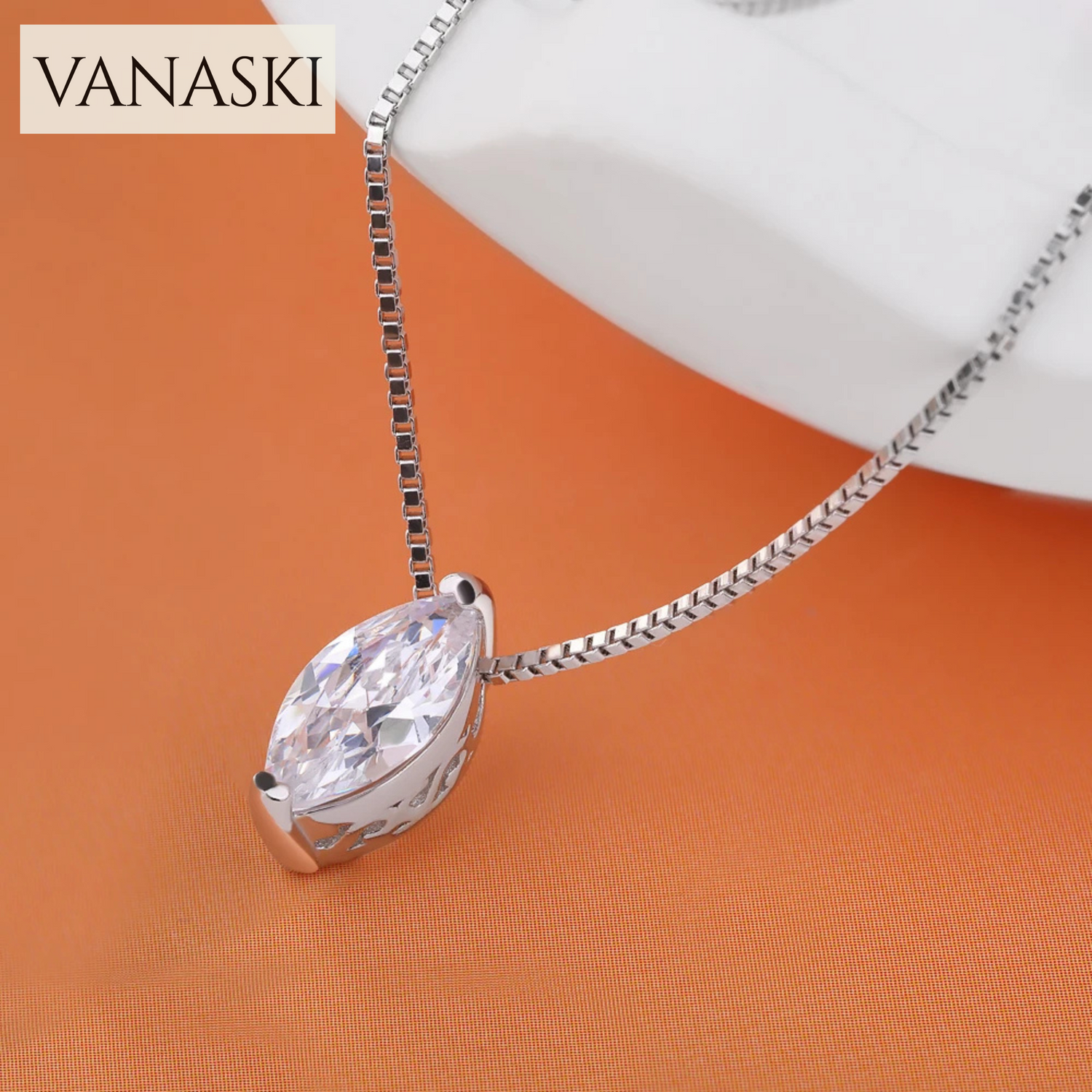 Moissanite Necklaces Women 925 Silver Diamond Box Chain Necklace Wedding Pass Test Fine Jewelry GRA Certified