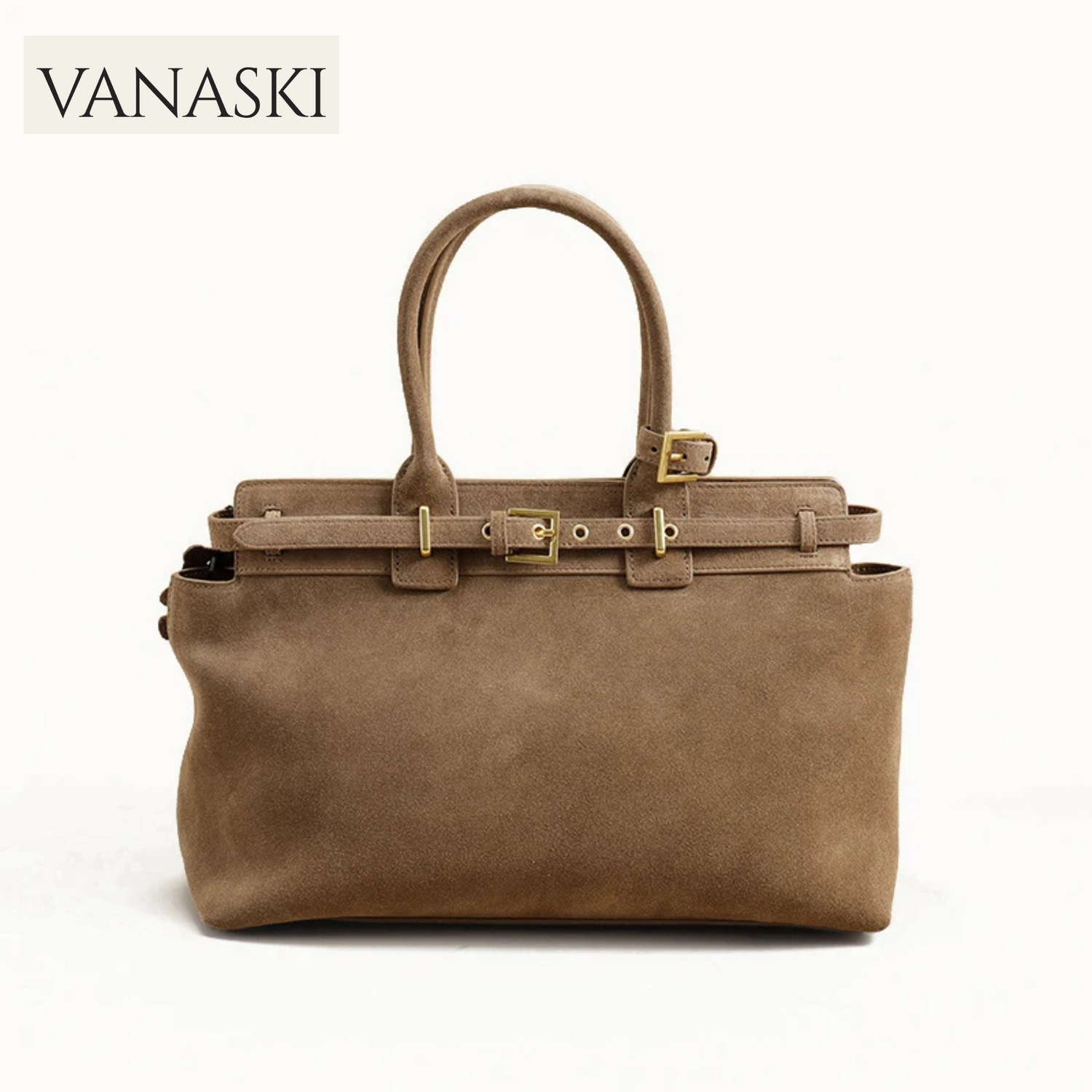 Suede Women's Tote Bag 2025 New Niche Design Belt Buckle One-Shoulder Crossbody Bag Cowhide Large Capacity Vintage Handbag