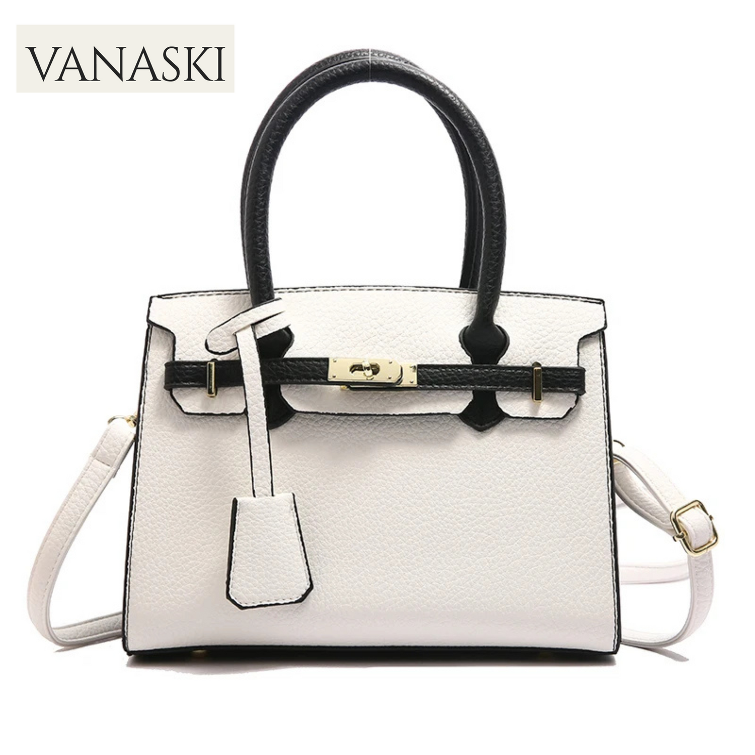 Elegant Ladies Messenger Bag - Genuine Leather Shoulder Bag With Gold Hardware & Timeless Luxury Brand Style