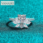 1CT Heart Cut Moissanite Ring D Color Lab Diamond 18K White Gold 925 Silver