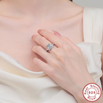 1CT Heart Cut Moissanite Ring D Color Lab Diamond 18K White Gold 925 Silver